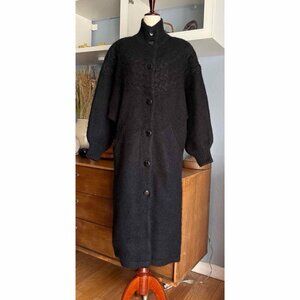 Vintage 80’s I.B. Diffusion Mohair Blend Long Sweater Coat Duster M/L Black